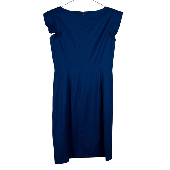 Talbots Italian Flannel Wool Blend Blue Sheath Dress Cap Sleeve - Women’s Size 6 - Picture 7 of 7